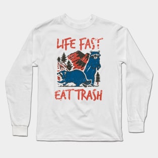 Raccoon Live Fast Eat Trash Vintage Long Sleeve T-Shirt